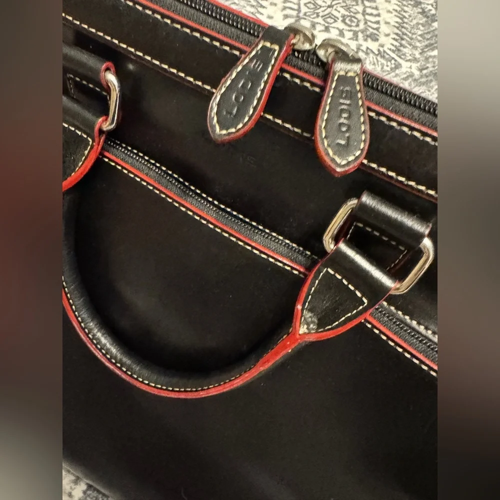 LODIS Black Leather Briefcase Laptop Bag NWOT